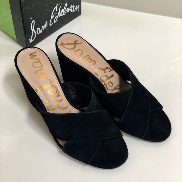 Sam Edelman black wedges Sz 9.5 - Picture 6 of 6